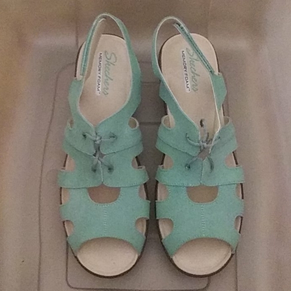 aqua color sandals